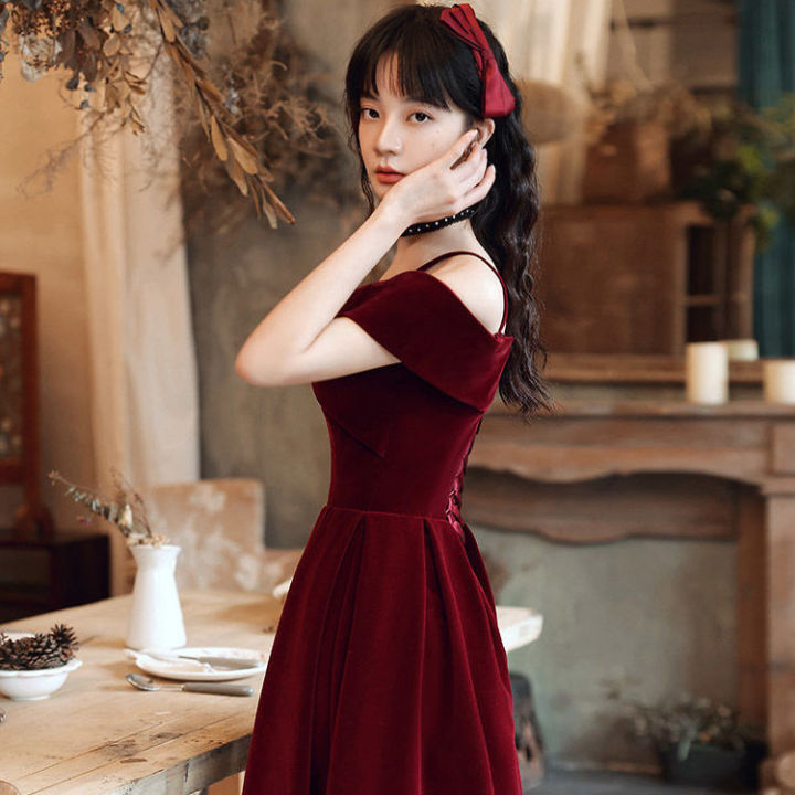 Red%20Toast%20Dress%20Bride2023New%20Marriage%20Engagement%20Back-to-Door%20Temperament%20Camisole%20Evening%20Dress%20for%20Women%20Daily%20Style%20-%20Image%206