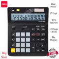 Deli M01020 Desktop Calculator - Big Display - Black - 12 Digit.
