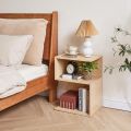 Side Table, Side Chest, Bed Table , Small Table, Stylish, Wooden, Sofa Side Table, Storage Around the Bed, Storage Stand, Scandinavian Style, Bedroom, End Table with Storage Shel Design by Nahid Furniture 22x16x12". 