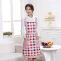 【happy one】Women Apron with Pockets Waterproof Print Double Layer Anti-oil Kitchen Thick Home Supplies.