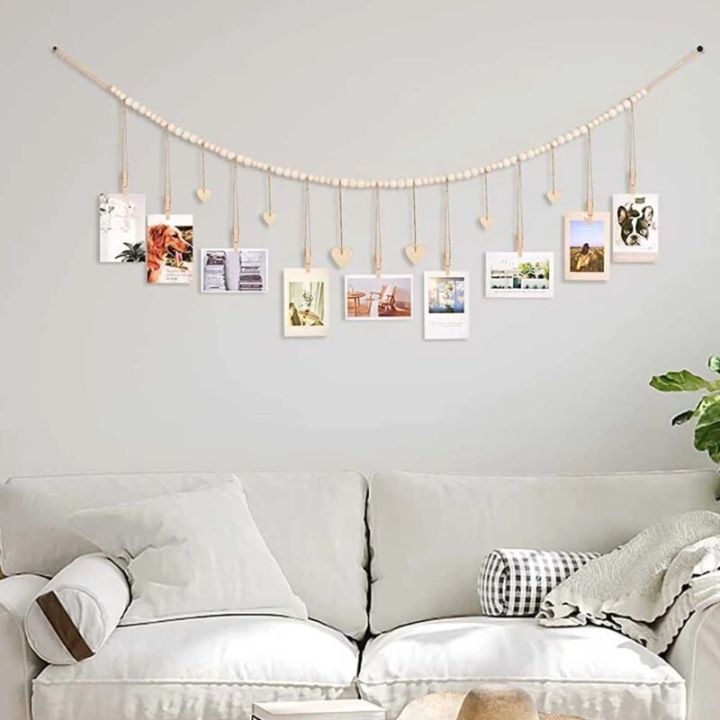 Tassel%20Cotton%20Rope%20Wall%20Hanging%20Picture%20Frame%20Wooden%20Hanging%20Photo%20Display%20Rack%20Picture%20Organizer%20with%20Clip%20Home%20Decor%20-%20Image%203