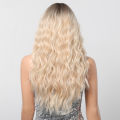 Long Curly Blonde Synthetic Wigs Light Golden Ombre Body Wave Natural Hair Wig for Women Heat Resistant Cosplay Party Hair. 