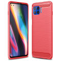 For Motorola Moto G 5G Plus Carbon Fiber Skin Resilient TPU Shockproof Armor Protective Case Cover.