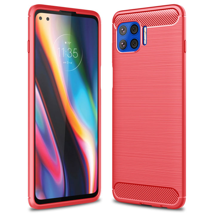 For Motorola Moto G 5G Plus case carbon fiber TPU shockproof soft