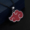 Japanese Anime Naruto Necklace Keychain Akatsuki Organization Cosplay Red Cloud Metal Unisex Pendant Necklace Keychain for Fans Gift. 