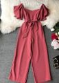 Western Fashion Ladis Stitched Jumpsuit Charry Georgette style Kurti dress for women. 