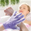 Solid Color Shower Bath Gloves Exfoliating Skin Wash Spa Massage Body Scrubber.
