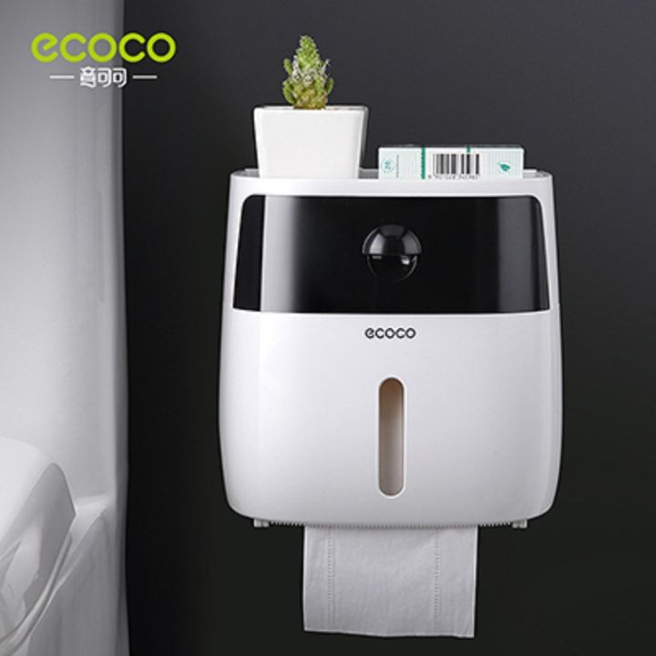 Bathroom with drawer, press opening and closing, wall-mounted waterproof double-layer tissue box, toilet, mobile phone shelf, roll paper holder