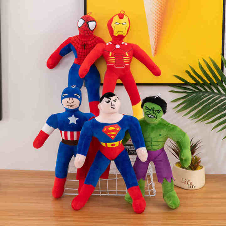 Avengers Plush Toys Kids Iron Man Captain America Spiderman Superman Batman Soft Sutffed Boy Girl Gifts