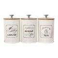 3x Tea Coffee Sugar Canisters Set with Lid Kitchen Storage Jar Food Container. 