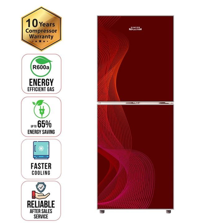 SINGER Top Mount Refrigerator  273 Ltr  BCD-273R-RG  Red