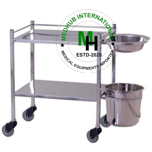 Stainless Steel Dressing Trolley without Bowl and Balti(Big Size)