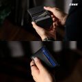 Zays Premium Leather Super Slim Card Holder Mini Wallet Handcrafted Durable Stylish Compact Wallet for Men And Women | Credit And Debit Card Holder Slim Wallet for Travel And Everyday Use (Brown). 