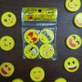 Emoji Pencil Erasers Yellow Color For Children - 4pcs (Pack of One). 