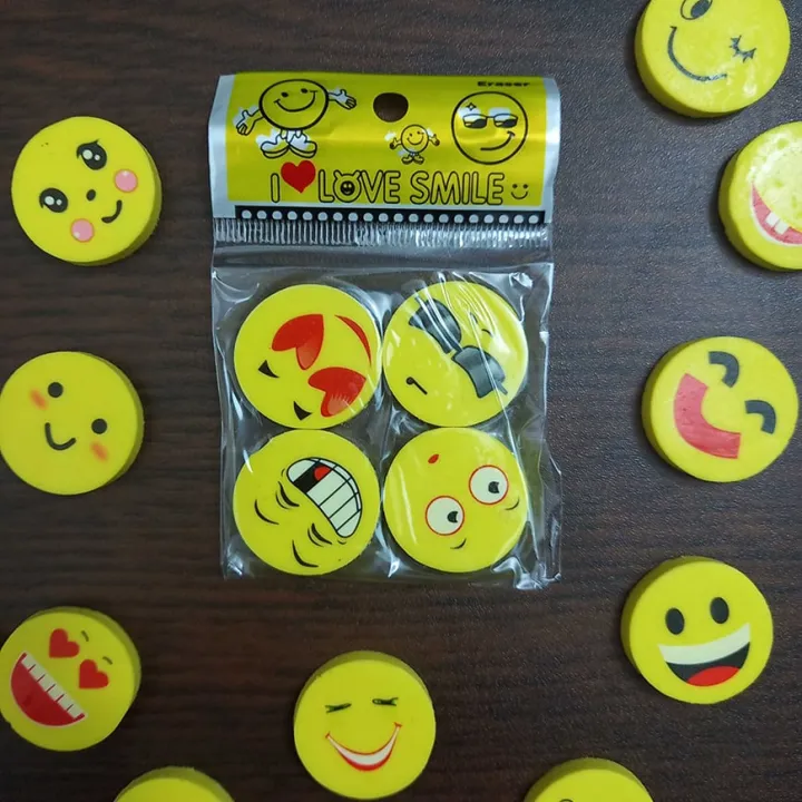 Emoji%20Pencil%20Erasers%20Yellow%20Color%20For%20Children%20-%204pcs%20(Pack%20of%20One)%20-%20Image%202
