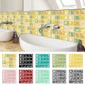 10Pcs 10X10cm Mosaic Tiles Paper Lifelike Wall Stickers Kitchen Bathroom Waterproof Self-Adhesive 3D Magic Pattern Wallpaper. 