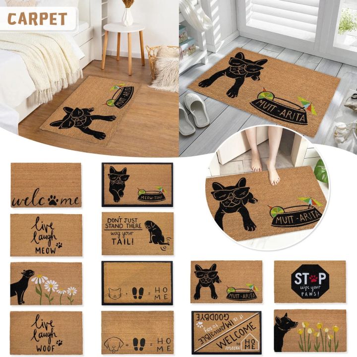 Cat And Dog Welcome Mats For Front Door Funny Door Mats Indoor Cartoon Entrance Doormats Carpets Rugs For Home Bath Living Room