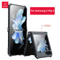 Xundd For Samsung Galaxy Z Flip 5 5G Case Airbags Bumper Shockproof Shell Acrylic+TPU+Glass Back Clear Cover For Flip5 z플립 5 케이스.