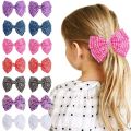 White Pearl Hair Bows With Hair Clips For Girls Kids Boutique Layers Bling Rhinestone Center Bows Hairpins Hair Accessories.