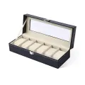 6 Slot Luxury Watch Box with Attractive Display Case, Creative Design for Storage and Gift Use. 