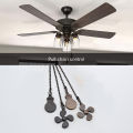 4Pcs Ceiling Fan Pull Chain Set,Bulb and Fan Pattern(Antique Bronze).