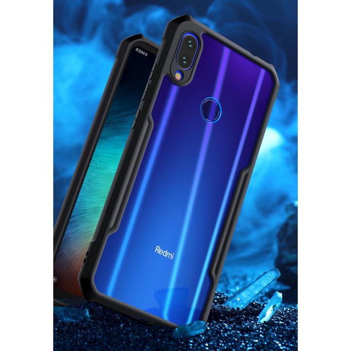 For Redmi Note 7 / Redmi Note 7S / Redmi Note 7 Pro Edge-Reinforced Shockproof Cushion Back Clear Hybrid Transparent Hard Cover Casing