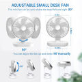 Rechargeable Table Fan, 4000mAh 4 Speeds Oscillating Desk Fan,  Micro/Type C Input, Quiet USB Charging Fan for Home Office Bedroom. 