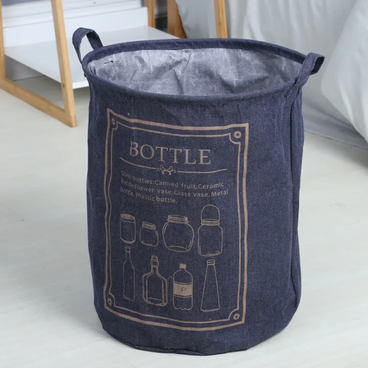 Denim%20fabric%20round%20storage%20basket%20foldable%20household%20waterproof%20dirty%20clothes%20basket%20multi-purpose%20trendy%20student%20storage%20bucket%20-%20Image%202