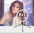 26CM LED Ring Light Photography Dimmable Video For smartphone（1 meter selfie stick + 1 iron tripod）. 