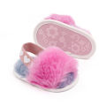 GC Baby Plush Slippers Soft Anti-slip Sandals Fashion Tie-dyed Printing Bedroom Shoes Toddler Shoes For Girls.