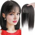 Synthetic Hair Toppers Women Topper 9*12cm Natural Straight Hair Clip In Wigs For Women Hairpiece With bangs. 