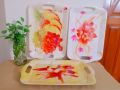 Exclusive Perty Melamine Serving Trays/Platters 18 Inch Large Multi Design. Tea Breakfast Bread Tray Snack Plate And Food Tray, Dishwasher Safe. Melamine Plastic Tray..