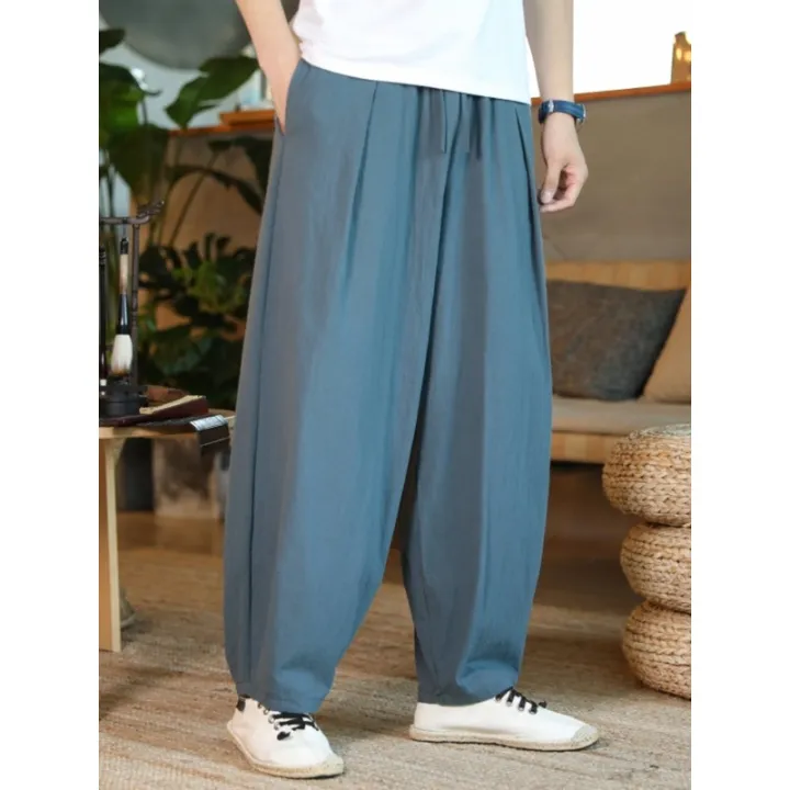 Spring%20and%20Summer%20Linen%20Pants%20Men's%20Loose%20Style%20plus%20Size%20Overweight%20Man%20Wide-Leg%20Pants%20Big%20Crotch%20Pants%20Lantern%20Harem%20Pants%20Casual%20Trousers%20-%20Image%202