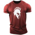 Vintage Men's T Shirt Spartan Print 3D T-Shirts Summer Short Sleeve Tops Personality Streetwear Oversized Tee Shirt Men Clothes.