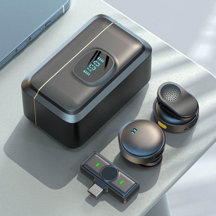 Cross-border high-end new product Q8 magnetic belt compartment wireless lavalier microphone one to two live broadcast Bluetooth words