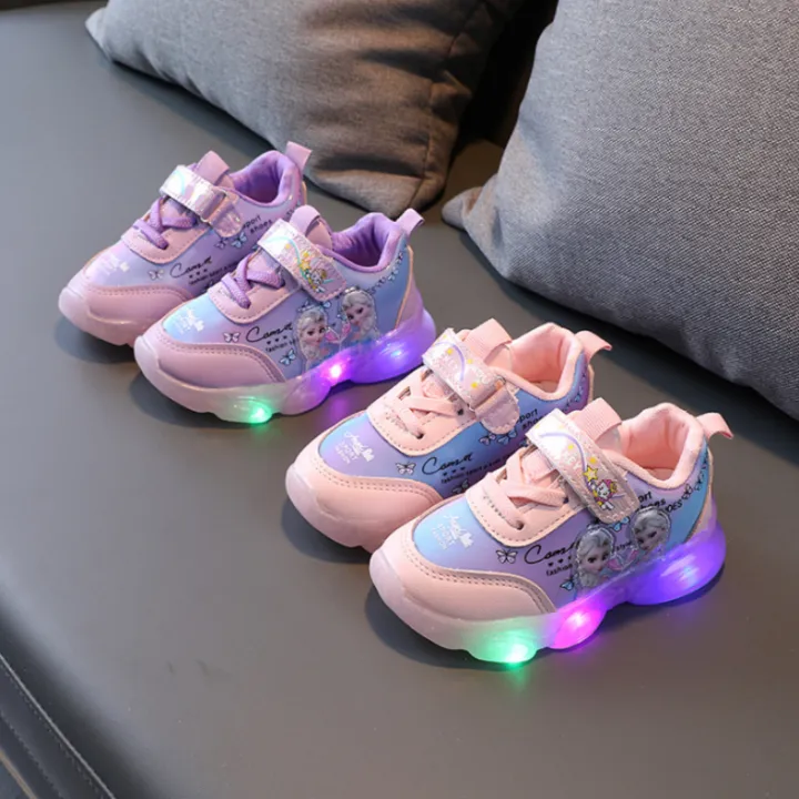 Disney%20Frozen%20Elsa%20Mesh%20Sneakers%20Kids%20Shos%20Summer%20Autumn%20Led%20Children%20Luminous%20Girls%20Light%20Baby%20Sneaker%20Sports%20Shoes%20Size%2022-31%20-%20Image%203
