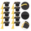 10pcs Mini Trencher Caps Graduate Ornaments Doctoral Caps Cake Decorative Cake Mini Graduation Season Souvenir Caps Ornaments.