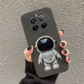 For Realme 12X 5G Case Astronaut Bracket Smooth Soft Silicone Anti Collision for Realme 12X Back Cover.