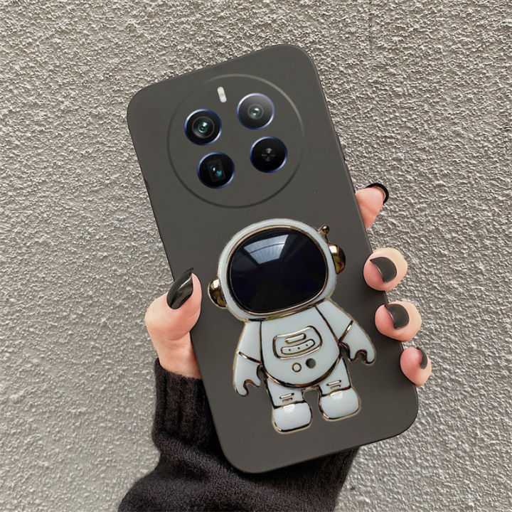 For Realme 12X 5G Case Astronaut Bracket Smooth Soft Silicone Anti Collision for Realme 12X Back Cover