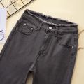 Black bootcut high-waisted jeans women's stretch slim slim hot girl straight leg loose wide-leg raw flared pants tide. 