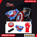 Captain America Web Dart Blaster Toy Set - (Avengers Launcher, Glove, 4 Pieces Plastic Role Play Movie Hero Wrist Toy for Kids). 