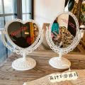 European-style retro double-sided makeup mirror Lovely girl heart princess mirror Dormitory bedroom heart-shaped dressing mirror. 