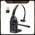 EKSA - H5 Bluetooth 5.0 Headsets, PC Wireless Headphones, 2 Mics ENC Earphones, with Charging Base USB Dongle for Office. 
