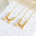 New Chinese style hot selling personalized fashion lotus lotus pendant titanium steel beaded anklet 18k gold plated foot jewelry women's jewelry.