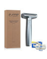 Whityle Adjustable Safety Razor Double Edge Shaving Razor With Auxiliary Rolling Axis For Man 10 pcs Blades Inside.