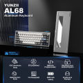 YUNZII AL68 Silver Wireless Custom Mechanical Keyboard, QMK/VIA Aluminum Keyboard, Hot Swap Gasket Gaming Keyboard with Knob. 