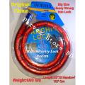 New High Quality Big Size Bike/Car/Cycle ANCHI LOCK/Beri Iron Rod Tala With 2 Pcs Key Red/Blue/Black Color-1 Piece(IMPORTED). 