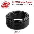 House Wiring Cable Fire Proof BYA (1x1.3 rm) Pure Copper 3/22 Cable 1.3rm Black & Red Non-Sheathed Single Core Copper Cable 1.3Rm Cable. 