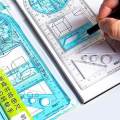 Multifunctional Geometric Ruler Supplies Office Mathematics Drawing Template Blue Primary. 