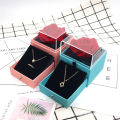 Rotating Rose Gift Box Valentine's Day Marriage Proposal Ring Box Acrylic Flower Gift Packaging Box Necklace Jewelry Case 1Set.